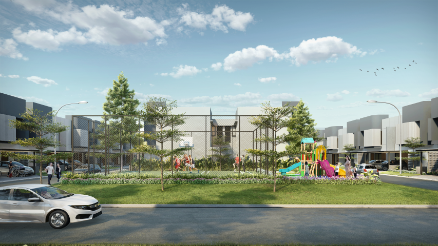 Children Playground & Basketball Court